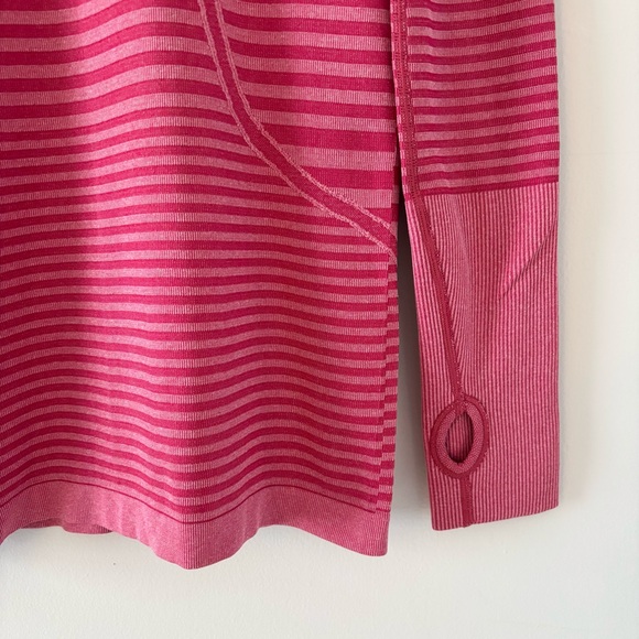 Lululemon Swiftly Tech Long Sleeve Crew Top Lightweight Running Athletic Striped - Picture 4 of 6